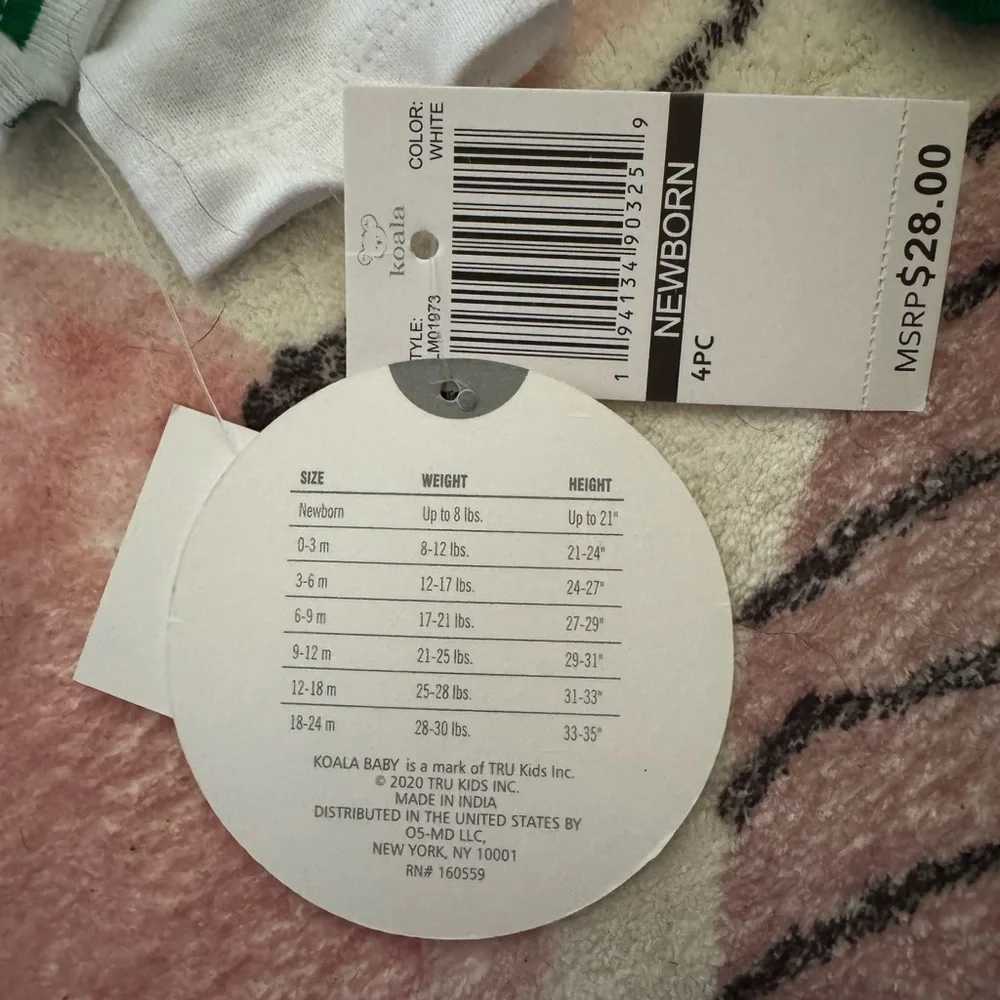 NWT 4PC Koala Baby Newborn Holiday Play Sleep Onesies